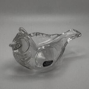 Rosenthal Studio-Line Crystal Candle Holder Sparrow Bird Germany Björn Wiinblad
